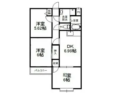 メゾンドール青江(3DK/2階)の間取り写真