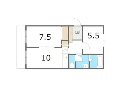 プランコート手稲(2LDK/3階)の間取り写真