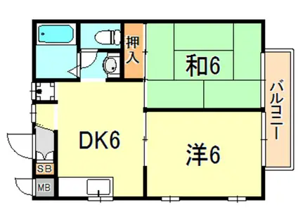 グリーンハイツ赤羽(2DK/2階)の間取り写真