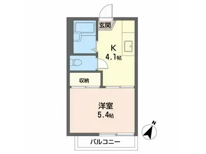 安土ハイツ(1K/1階)の間取り写真