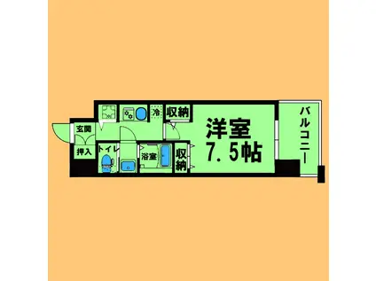 LA DOUCEUR黒川II(1K/11階)の間取り写真