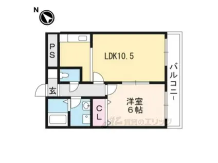 プチフルール千(1LDK/1階)の間取り写真