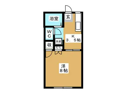 シャトーカトレア(1K/2階)の間取り写真