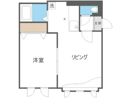 フォレスト豊平II(1LDK/2階)の間取り写真