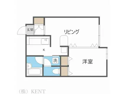 HARAX宮の森(1LDK/1階)の間取り写真