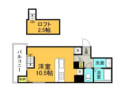 プロヴァンス東白島(ワンルーム/7階)の間取り写真