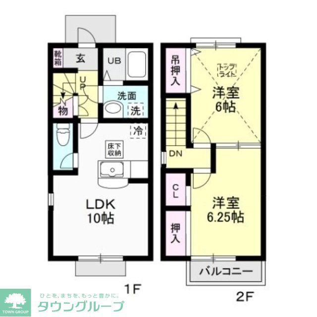 GREEN HILLS(2LDK/1階)の間取り写真