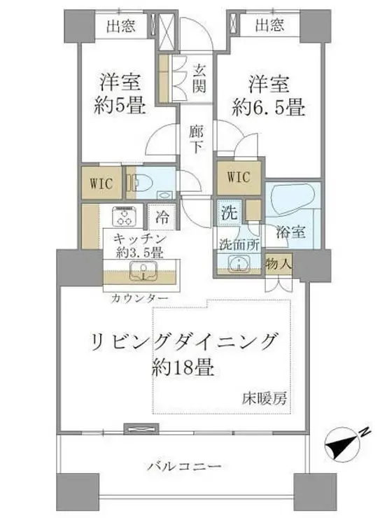 エアライズタワー 25階階 間取り