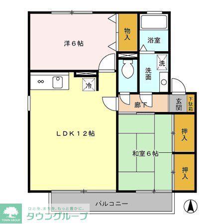 ハイツサンバレー(2LDK/2階)の間取り写真