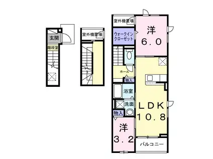 ヒカルサ見付サウスI(2LDK/3階)の間取り写真