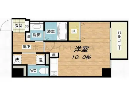 ダイドーメゾン大阪・中之島(ワンルーム/11階)の間取り写真