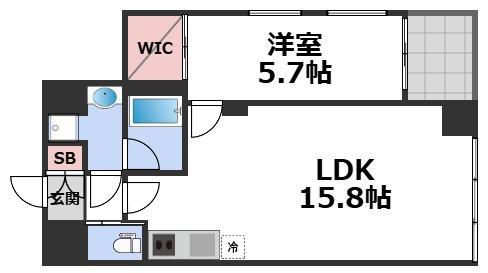 プレジオ長田(1LDK/4階)の間取り写真