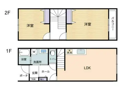 TIARA上ノ丸(2LDK/1階)の間取り写真