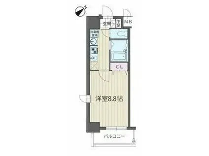 パルティール覚王山(1K/7階)の間取り写真