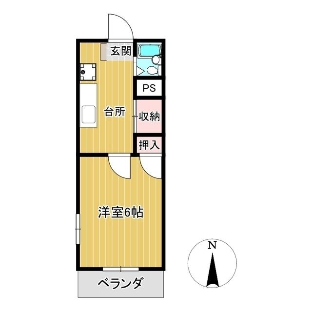 カルム津山ビル(1K/4階)の間取り写真