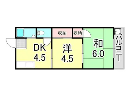辻井マンション(2DK/3階)の間取り写真