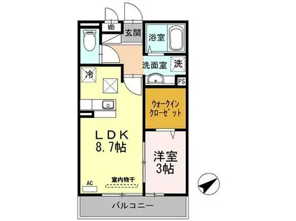 アーク土山(1LDK/1階)の間取り写真