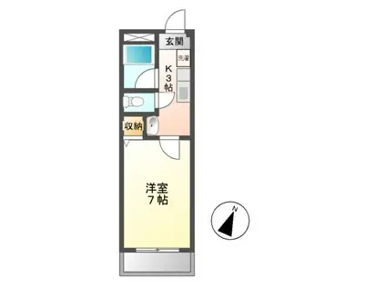 フリーデンハイム音羽(1K/1階)の間取り写真