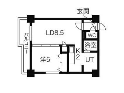 パークヒルズ円山(1LDK/8階)の間取り写真