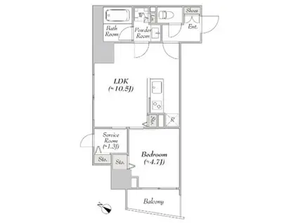 ルミーク北品川(1SLDK/7階)の間取り写真