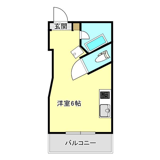 パレFUKUOKA3(ワンルーム/3階)の間取り写真