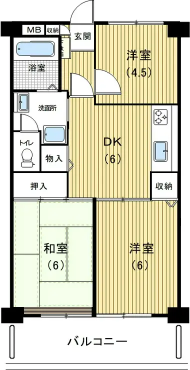 北野ハイツ 5階階 間取り