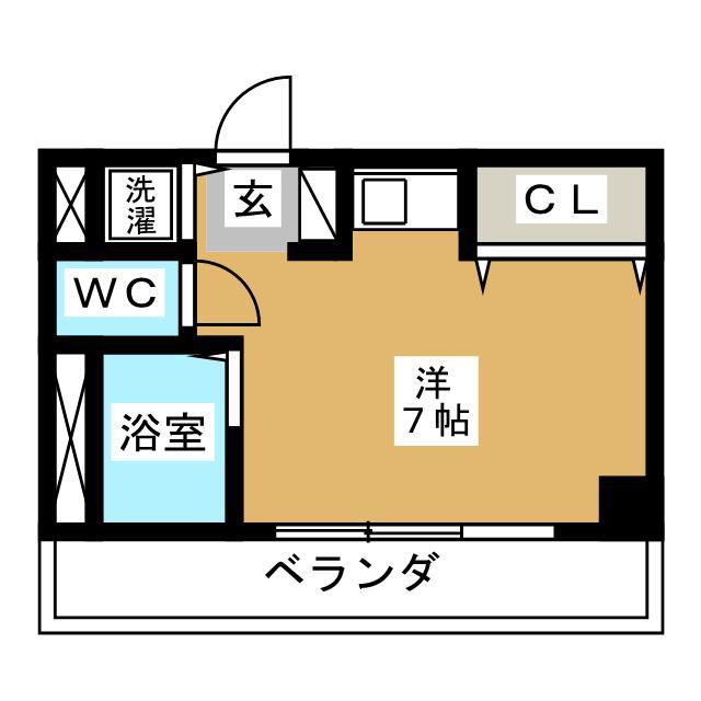 ユーティーキアス(ワンルーム/2階)の間取り写真