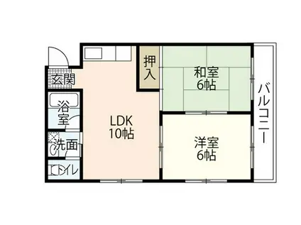 コースト・川端(2LDK/2階)の間取り写真
