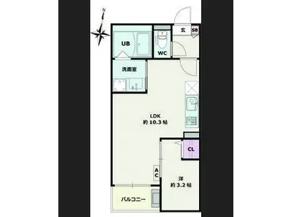 JACK MATSUSHITA I(1LDK/1階)の間取り写真