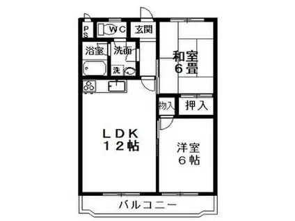 レジデンスボナール(2LDK/3階)の間取り写真