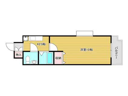 アヴィニール竪町(1K/8階)の間取り写真