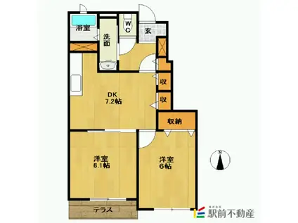 グランメゾン(2DK/1階)の間取り写真