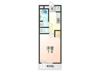 グリシーナコート(1K/1階)の間取り写真