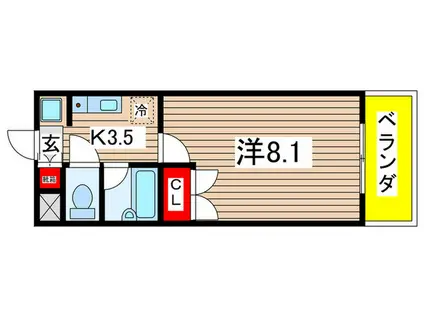 心はーとひるず(1K/3階)の間取り写真