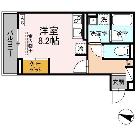 西町SUZUKAZE(ワンルーム/3階)の間取り写真