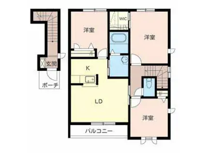 シャーメゾン加生 A棟(3LDK/2階)の間取り写真