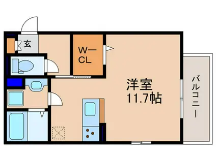 アルタ西渋川ビュー(ワンルーム/2階)の間取り写真