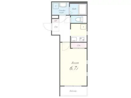 FLレジデンス品川I(1K/4階)の間取り写真