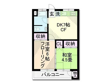 桜マンション(2DK/3階)の間取り写真