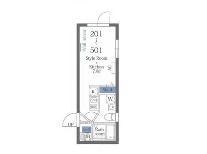ヴァンテジオ両国(ワンルーム/4階)の間取り写真