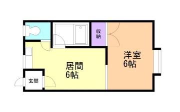 ハイツコスコン(1DK/2階)の間取り写真