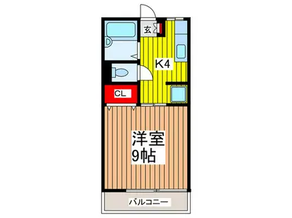 パールハイツ(1K/2階)の間取り写真