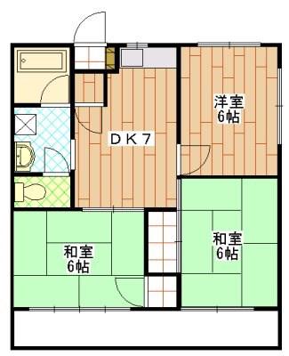 エルミタージュII(2LDK/1階)の間取り写真
