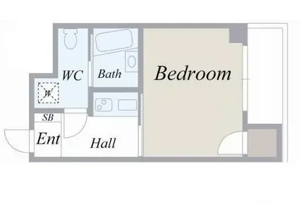 VILLA.1(1K/1階)の間取り写真