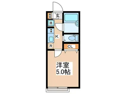 メゾンドトゥエンティスリー(1K/2階)の間取り写真