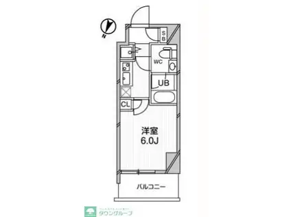 ジェノヴィア綾瀬スカイガーデン(1K/9階)の間取り写真