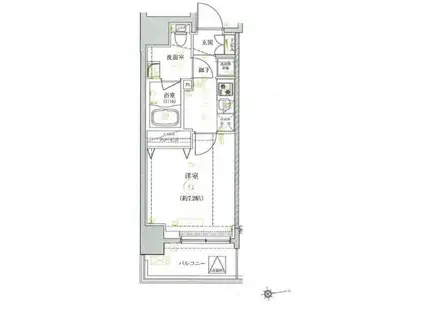 ベルシード大島(1K/7階)の間取り写真