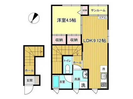 EPISODE C棟(1LDK/2階)の間取り写真