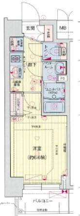 プレサンス OSAKA DOMECITYスクエア(1K/7階)の間取り写真
