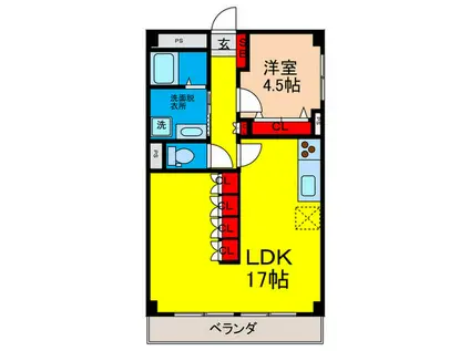 若草ハイツ(1LDK/2階)の間取り写真